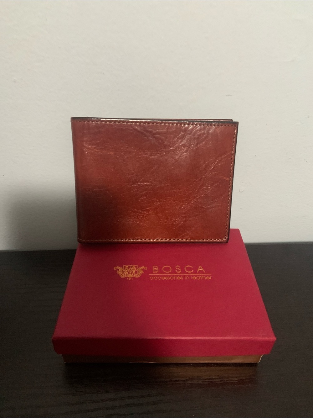 Bosca Hand Stained Hide Wallet Made in USA